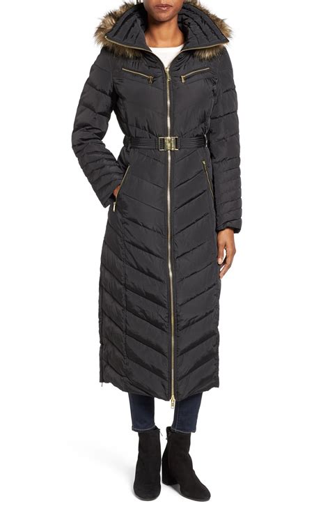 michael kors long coat|michael kors padded coat women's.